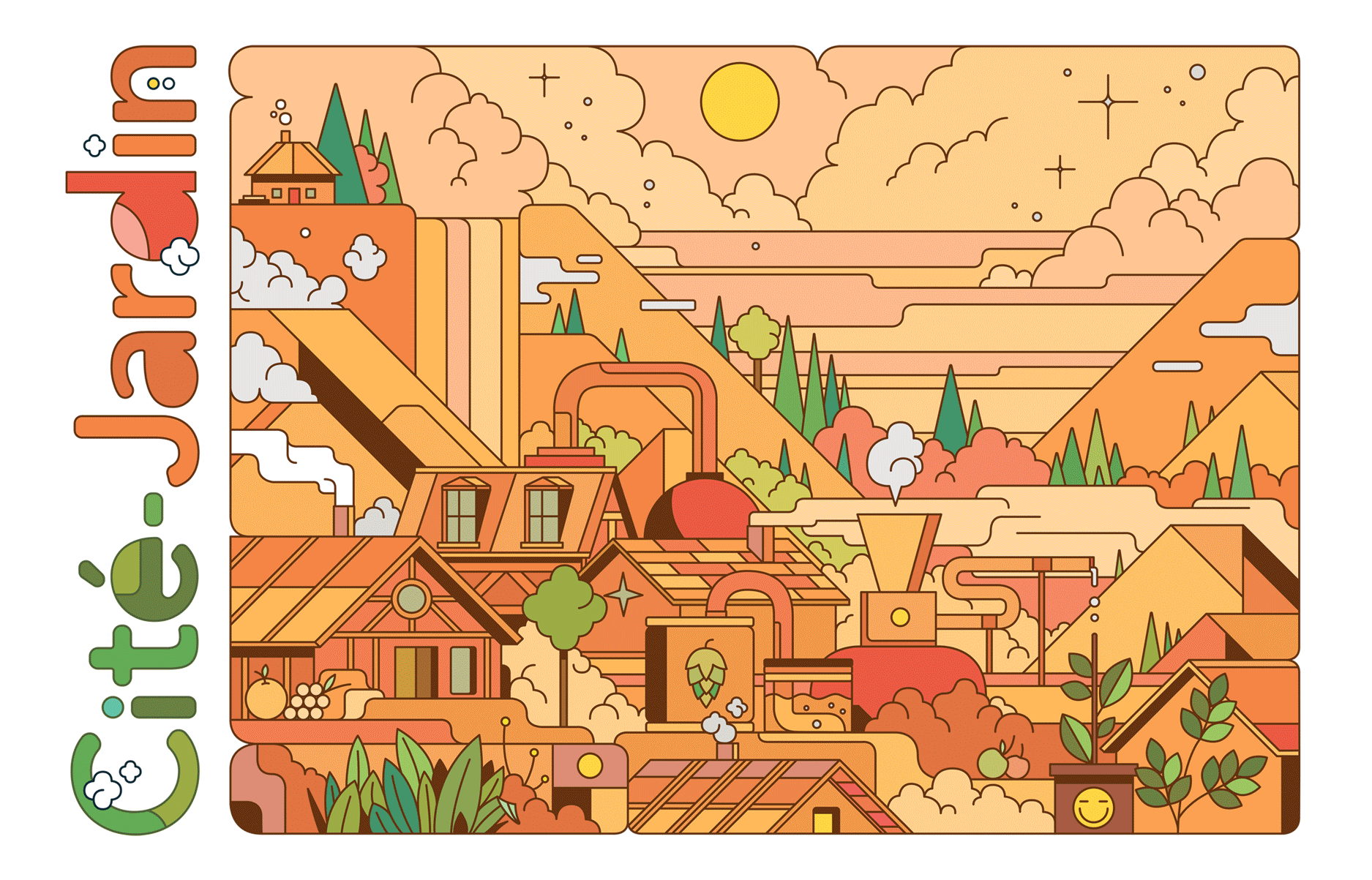 Visuel par Lucas Saenger. Déclinaisons du même visuel en plusieurs coloris.