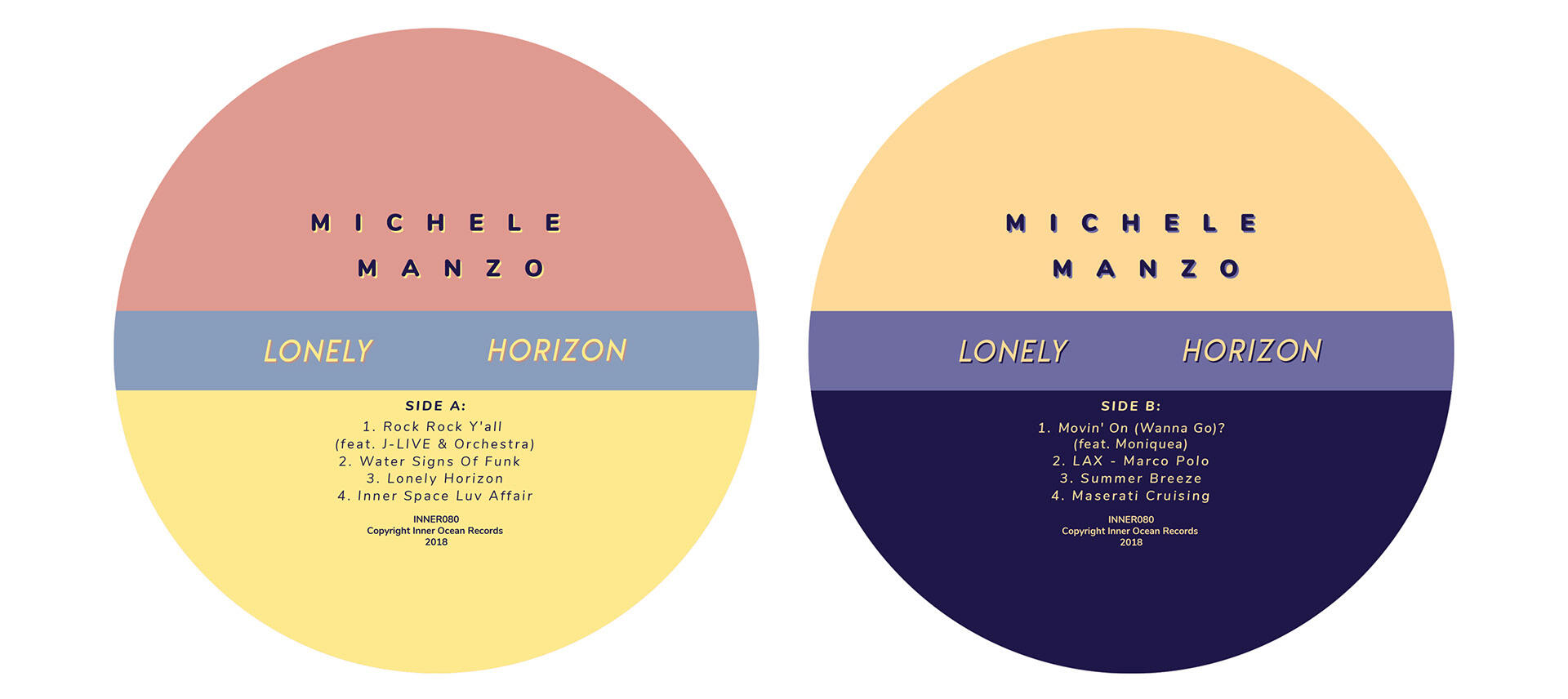 Macarons du vinyle "Lonely Horizon" de Michele Manzo, dans la thématique de la pochette.