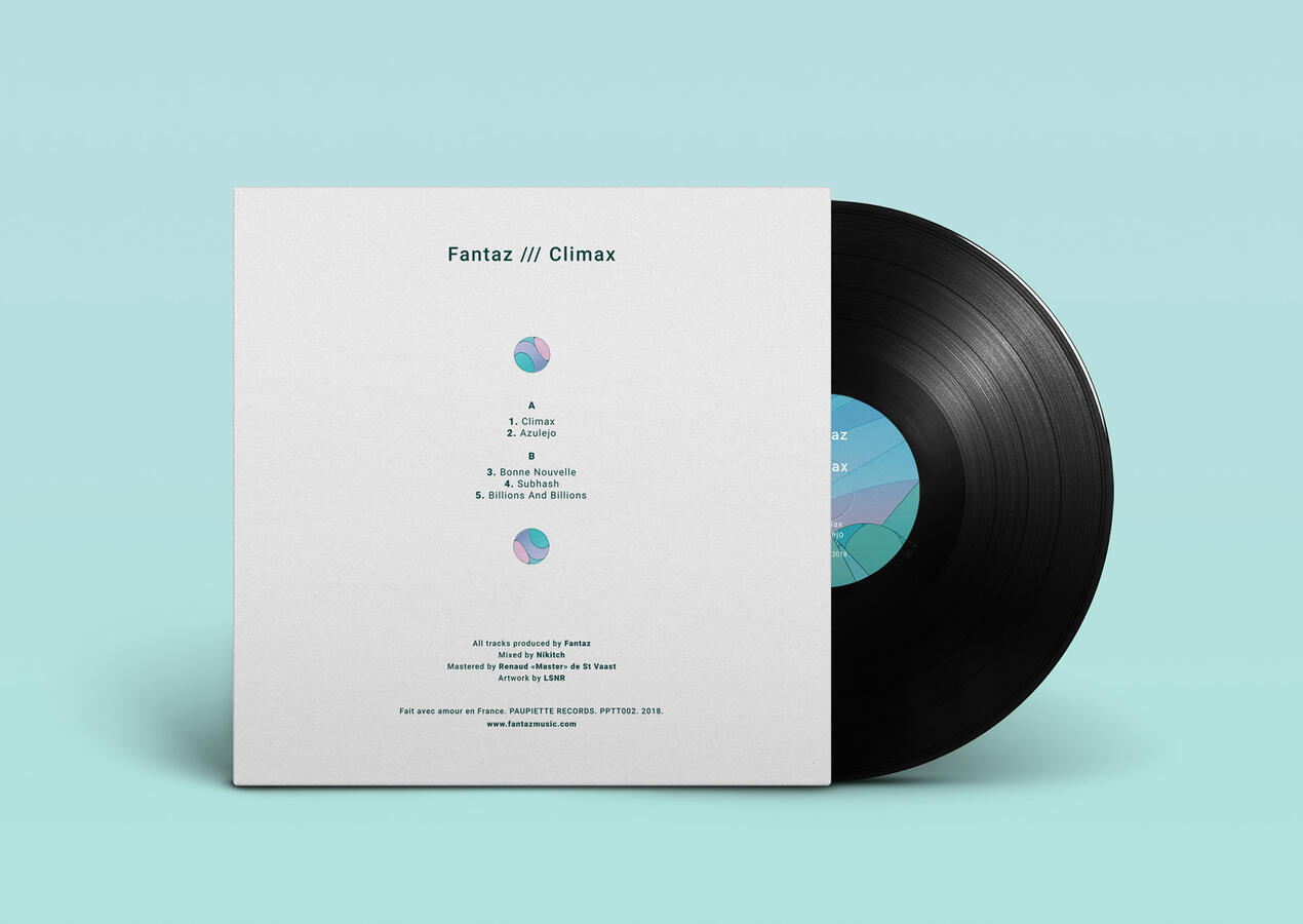 Visuel de pochette de l'album "Climax" de Fantaz. Face arrière.